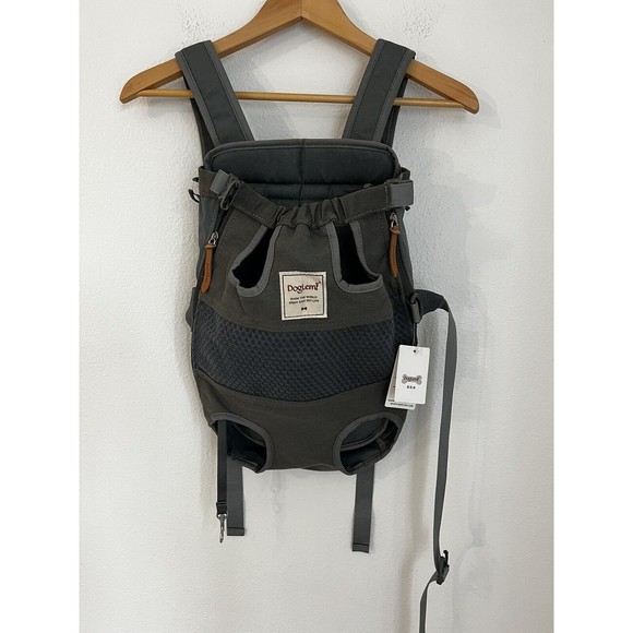 DogLemi Pet Carrier Canvas Mesh Backpack for Small-Medium Dogs Cats Gray New - Picture 1 of 9